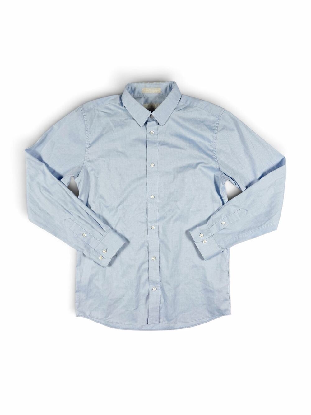 Nordstrom Boys Solid Blue Cotton Button Down Dress Shirt Size 18